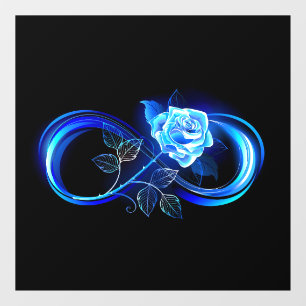 Glowing infinity with blue rose