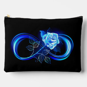Glowing infinity with blue rose accessory pouch