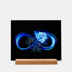 Glowing infinity with blue rose acrylic sign