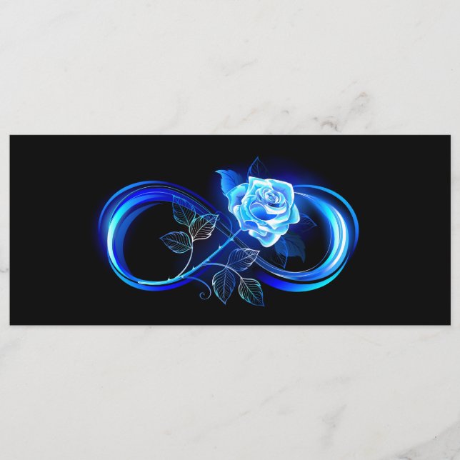 Glowing infinity with blue rose advice card (Front)