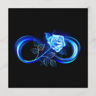 Glowing infinity with blue rose advice card