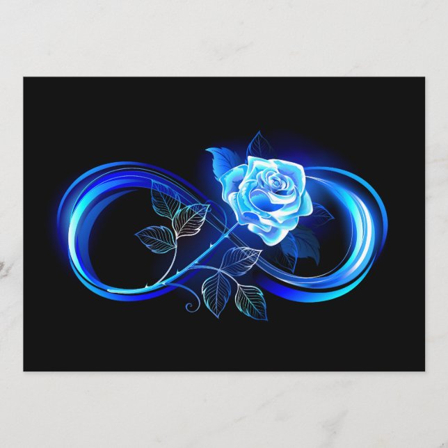 Glowing infinity with blue rose advice card (Front)