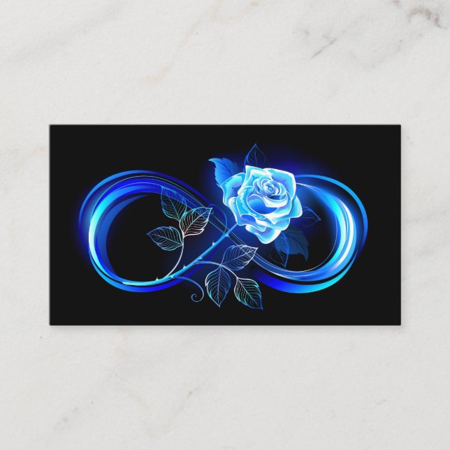 Glowing infinity with blue rose advice card (Front)