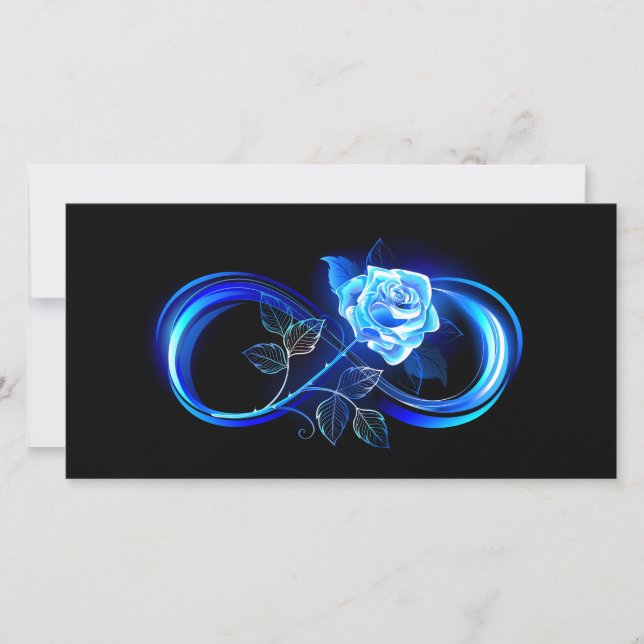 Glowing infinity with blue rose announcement (Front)
