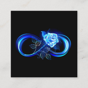 Glowing infinity with blue rose appointment card
