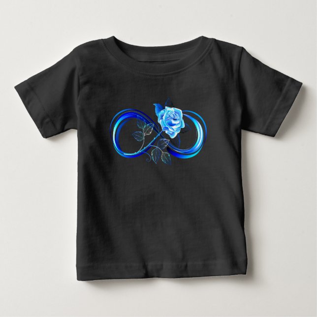 Glowing infinity with blue rose baby T-Shirt (Front)