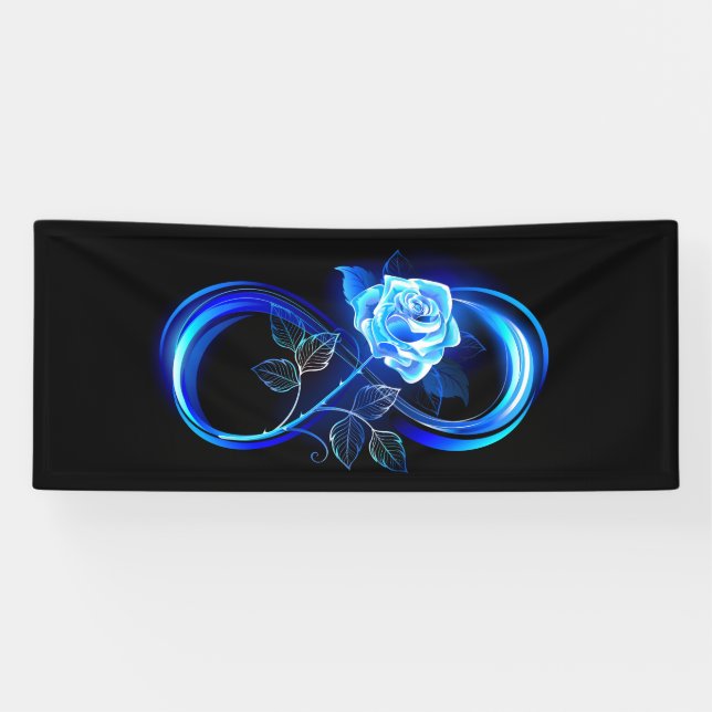 Glowing infinity with blue rose banner (Horizontal)