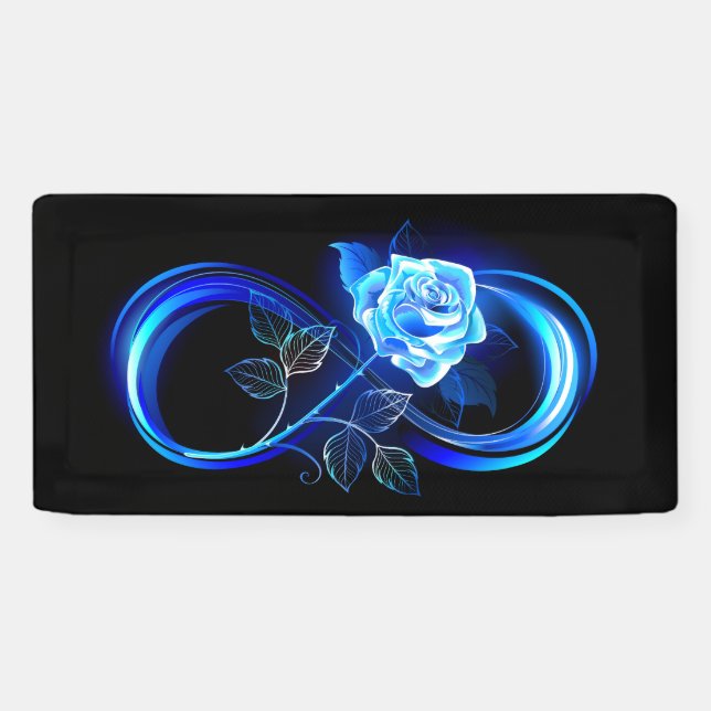 Glowing infinity with blue rose banner (Horizontal)