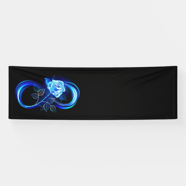 Glowing infinity with blue rose banner (Horizontal)