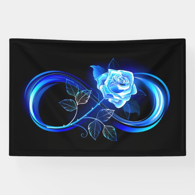 Glowing infinity with blue rose banner (Horizontal)