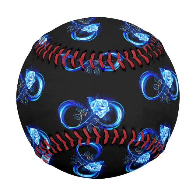 Glowing infinity with blue rose baseball (Front)