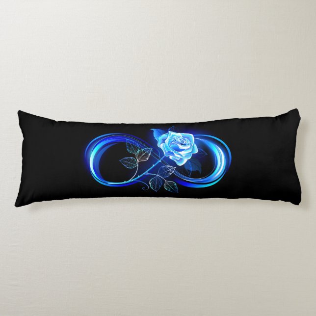 Glowing infinity with blue rose body cushion (Front)