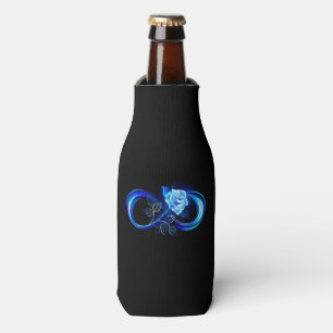 Glowing infinity with blue rose bottle cooler