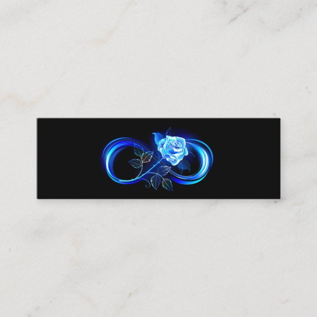 Glowing infinity with blue rose calling card (Front)
