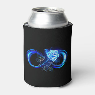 Glowing infinity with blue rose can cooler