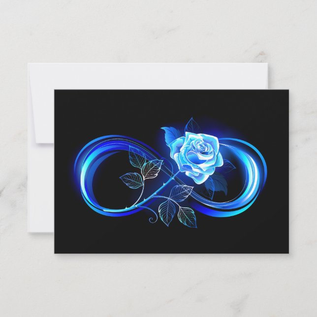 Glowing infinity with blue rose card (Front)