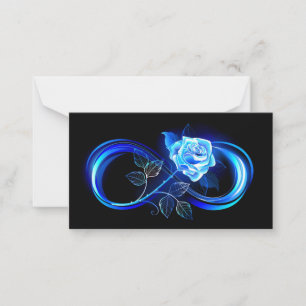Glowing infinity with blue rose card