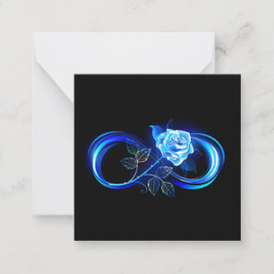 Glowing infinity with blue rose card