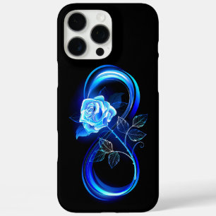 Glowing infinity with blue rose iPhone 16 pro max case