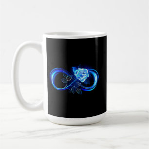 Glowing infinity with blue rose coffee mug