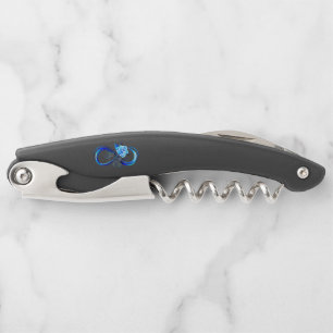 Glowing infinity with blue rose corkscrew