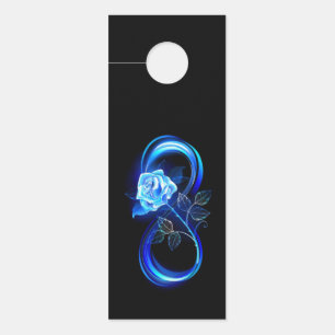 Glowing infinity with blue rose door hanger