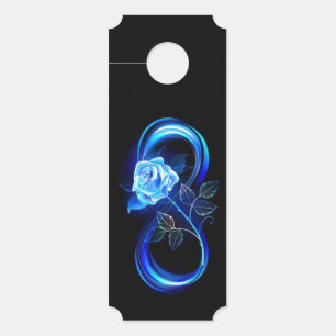 Glowing infinity with blue rose door hanger