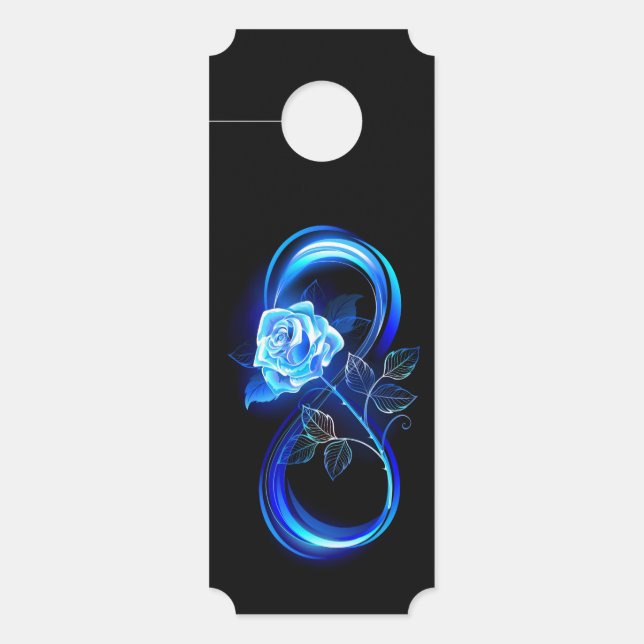 Glowing infinity with blue rose door hanger (Front)