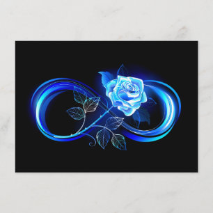 Glowing infinity with blue rose enclosure card