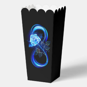 Glowing infinity with blue rose favour box