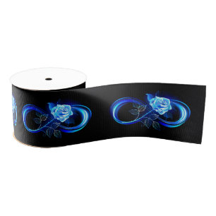 Glowing infinity with blue rose grosgrain ribbon