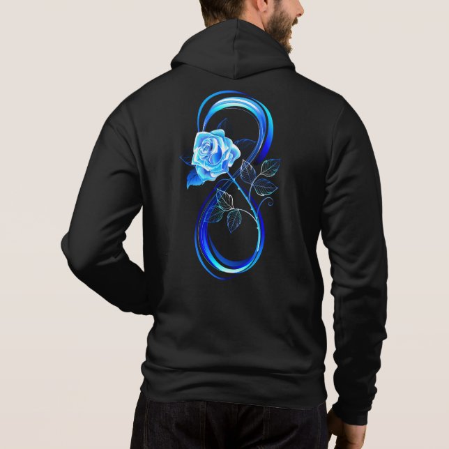 Glowing infinity with blue rose hoodie (Back)