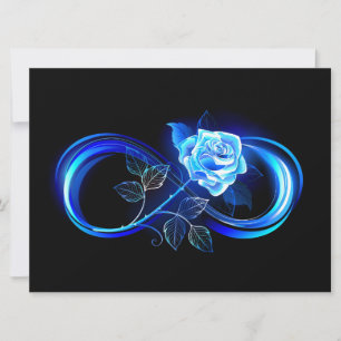 Glowing infinity with blue rose invitation