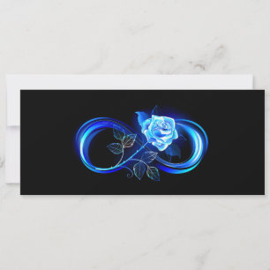 Glowing infinity with blue rose invitation