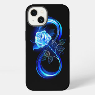 Glowing infinity with blue rose iPhone 13 case