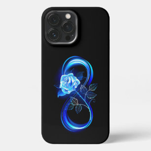 Glowing infinity with blue rose iPhone 13 pro max case