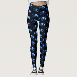 Glowing infinity with blue rose leggings