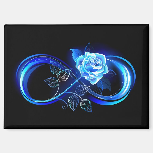Glowing infinity with blue rose magnet (Front)