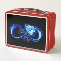 Glowing infinity with blue rose