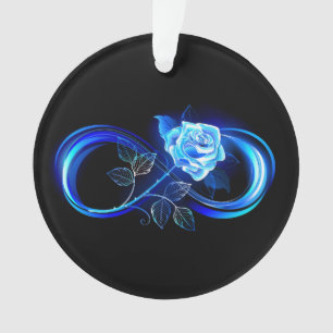 Glowing infinity with blue rose ornament