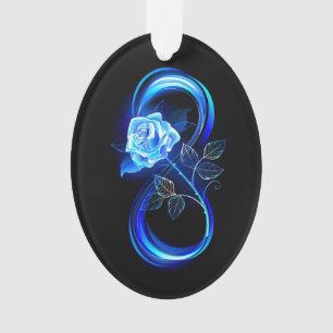 Glowing infinity with blue rose ornament