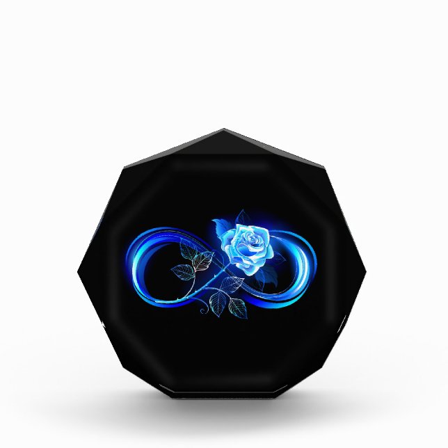 Glowing infinity with blue rose photo block (Front)
