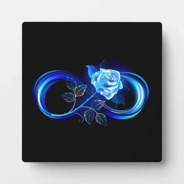 Glowing infinity with blue rose plaque (Front)