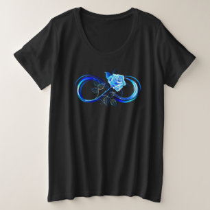Glowing infinity with blue rose plus size T-Shirt