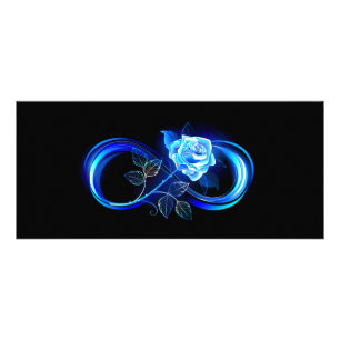 Glowing infinity with blue rose rack card