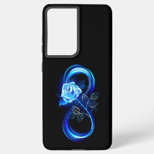 Glowing infinity with blue rose samsung galaxy case