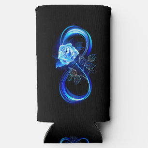 Glowing infinity with blue rose seltzer can cooler