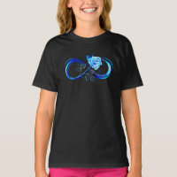 Glowing infinity with blue rose