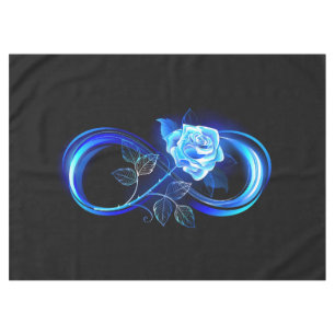 Glowing infinity with blue rose tablecloth