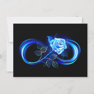Glowing infinity with blue rose thank you card